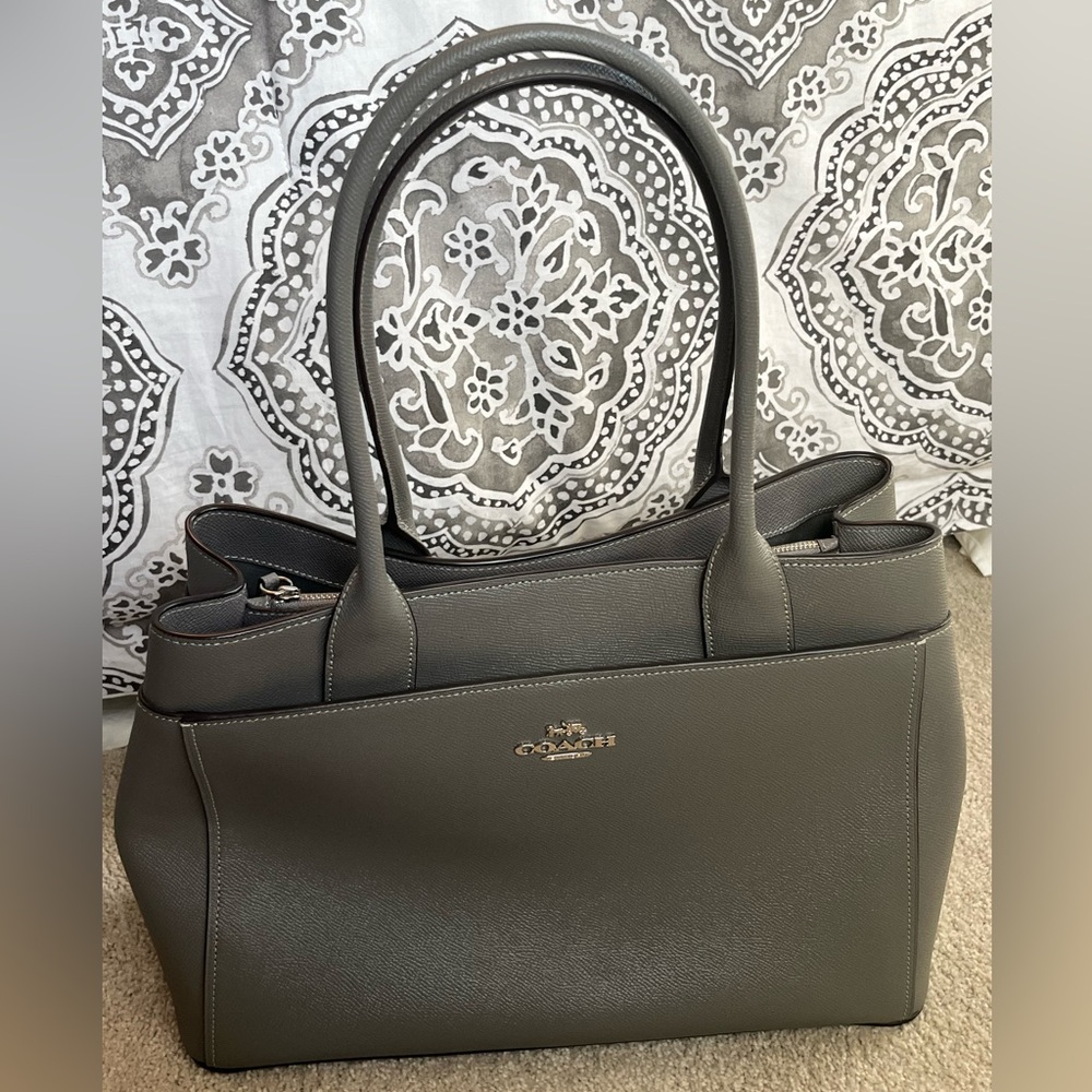 Coach Casey Tote bag in grey crossgrain leather